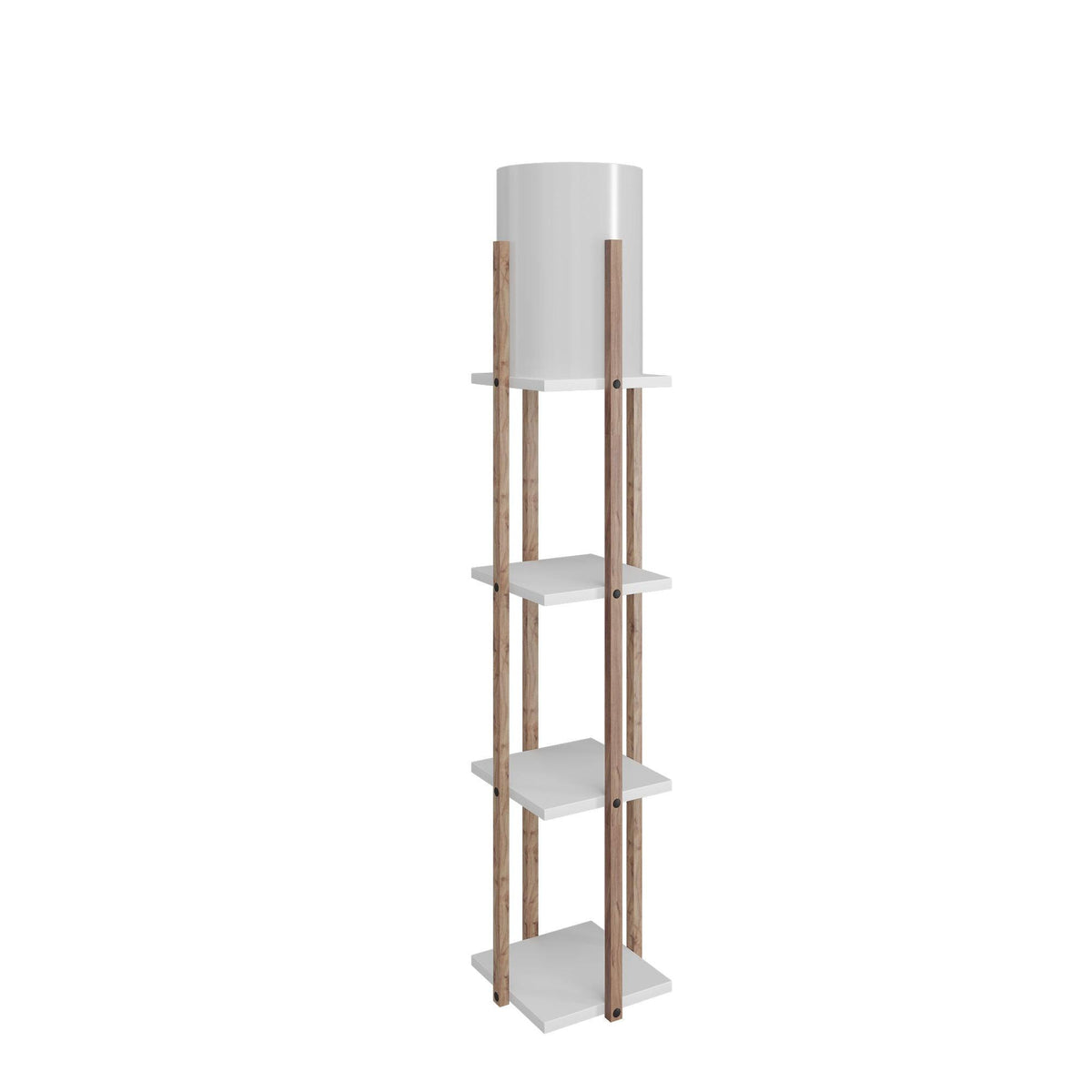 Lampadar Cu Biblioteca Corge, Alb