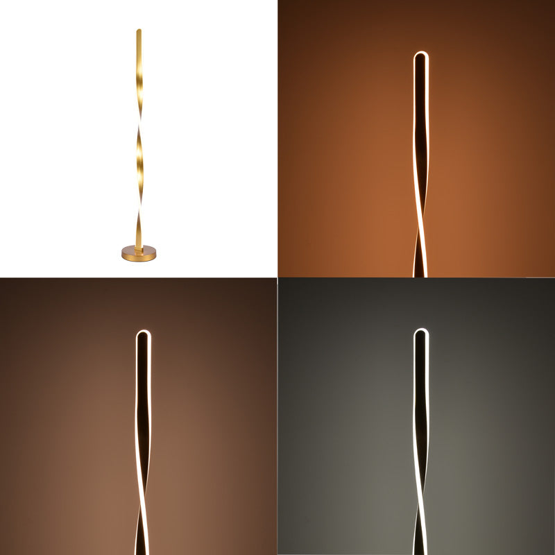 Lampadar cu iluminare LED Pelepho, metal, auriu, 20x130 cm