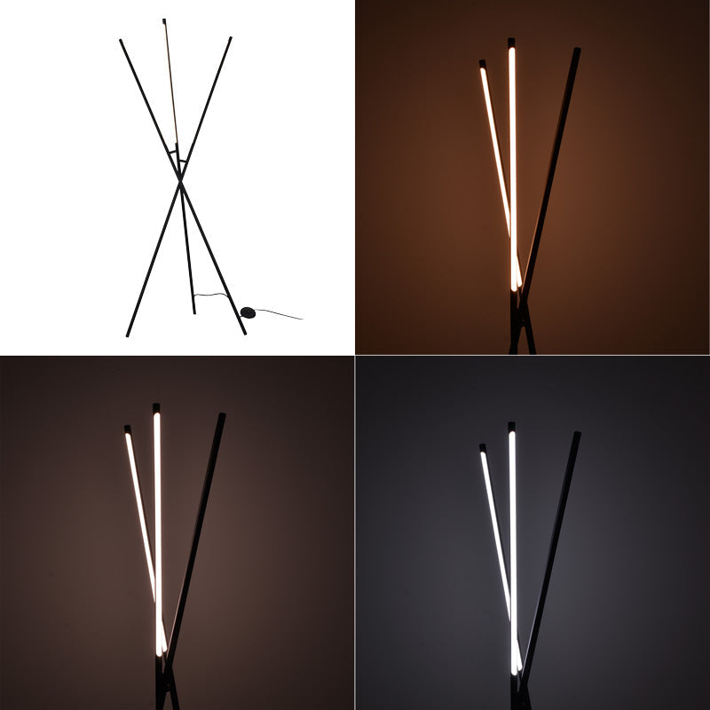 Lampadar podea cu LED Loly, metal, negru, 40x40x145 cm