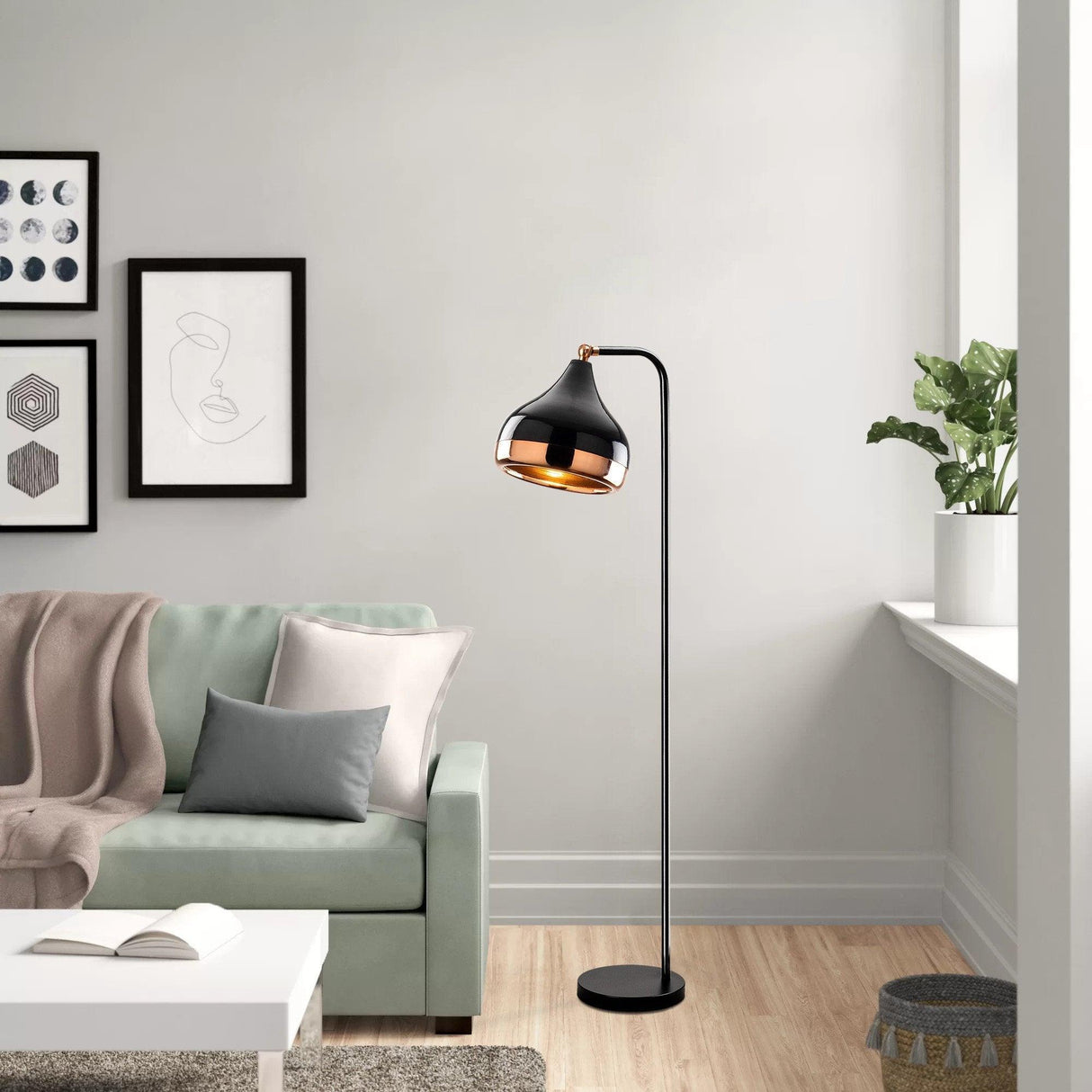 Lampadar Solaal, Negru, 17x17x120 cm