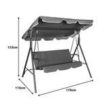 Balansoar Globo, Metal si tesatura, 170x110x153 cm - Antracit