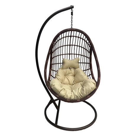 Cuib de leagan Cungo, Metal si ratan PE, 125x105x195 cm