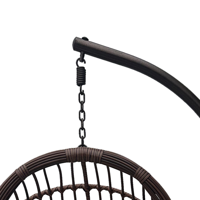 Cuib de leagan Cungo, Metal si ratan PE, 125x105x195 cm - Maro