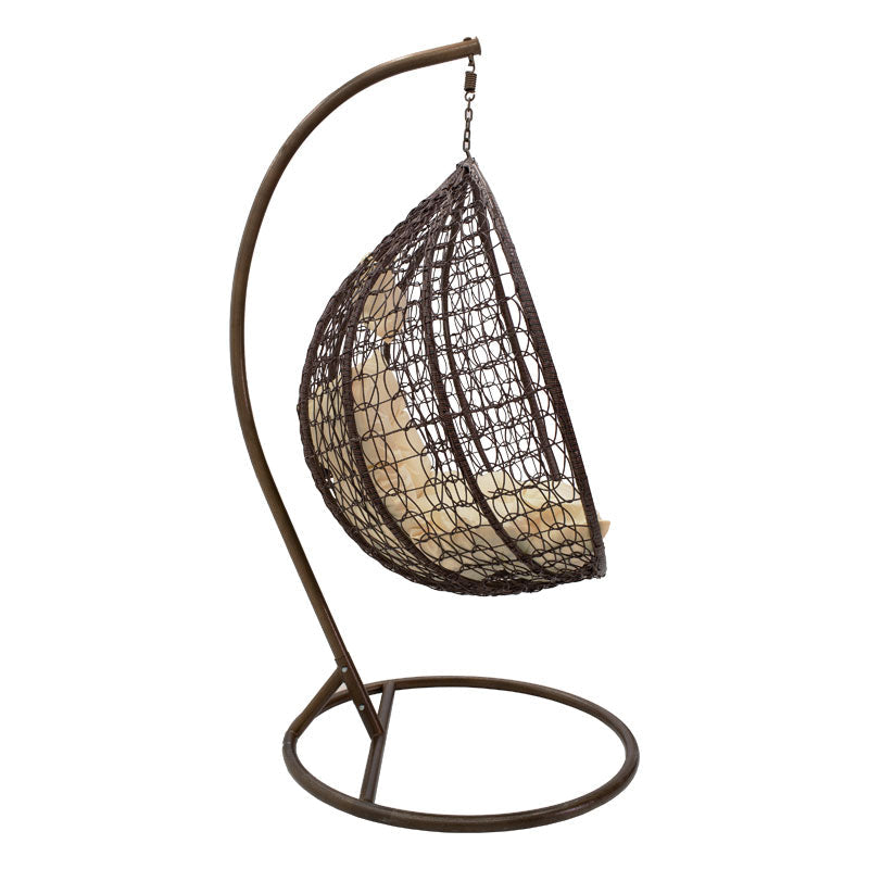 Leagan Zafer metal-pp maro-bej perna, 106x68x120 cm