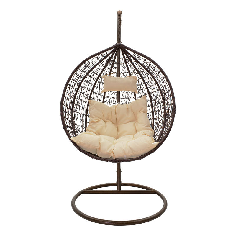 Leagan Zafer metal-pp maro-bej perna, 106x68x120 cm