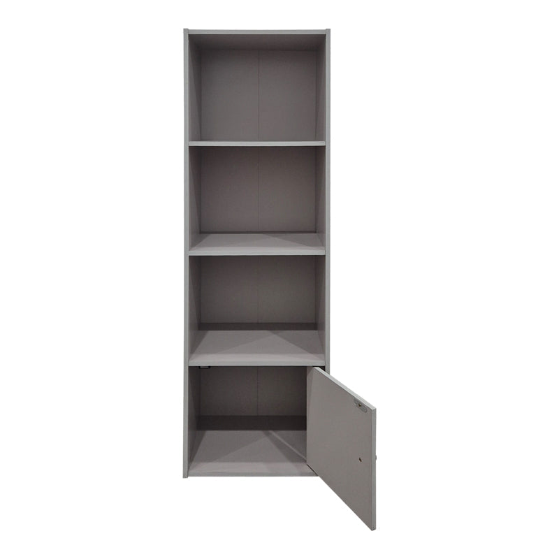 Bibliotecă Lenobia cu dulăpior, gri, 31x24x95 cm