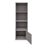 Bibliotecă Lenobia cu dulăpior, gri, 31x24x95 cm