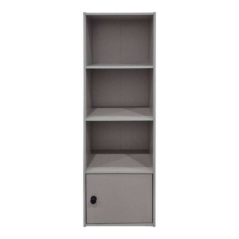 Bibliotecă Lenobia cu dulăpior, gri, 31x24x95 cm