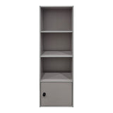 Bibliotecă Lenobia cu dulăpior, gri, 31x24x95 cm
