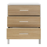 Comoda SFN-1403-MB-1 Home Collection® London, 3 sertare, Alb - Stejar, 73x88x45 cm