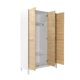 Dulap Haine GRD-1430-MB-3 Home Collection® London, 3 usi, Alb - Stejar, 120x202x52 cm