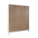 Dulap Haine GRD-1442-MB-3 Home Collection® London, 4 usi si 2 sertare, Alb - Stejar, 159x202x52 cm