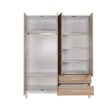 Dulap Haine GRD-1442-MB-3 Home Collection® London, 4 usi si 2 sertare, Alb - Stejar, 159x202x52 cm