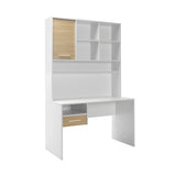 Birou CMU-1411-MB-2 Home Collection® London cu biblioteca, Alb - Stejar, 120x196x60 cm