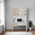 Birou CMU-1411-MB-2 home collection London cu biblioteca, Alb - Stejar, 120x196x60 cm - CMU-1411-MB-2 | SKU: CMU-1411-MB-2