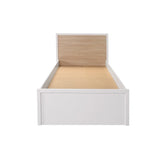 Pat de o persoana KRC-1402-MB-2 Home Collection® London cu sertare, Alb, 113x103x204 cm