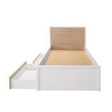 Pat de o persoana KRC-1402-MB-2 Home Collection® London cu sertare, Alb, 113x103x204 cm