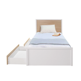 Pat de o persoana KRC-1402-MB-2 Home Collection® London cu sertare, Alb, 113x103x204 cm