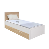 Pat de o persoana KRC-1402-MB-2 Home Collection® London cu sertare, Alb, 113x103x204 cm