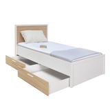 Pat de o persoana KRC-1402-MB-2 Home Collection® London cu sertare, Alb, 113x103x204 cm