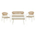 Lounge Bonanza set 4buc bej ratan-aluminiu, alb, 124x64x78 cm