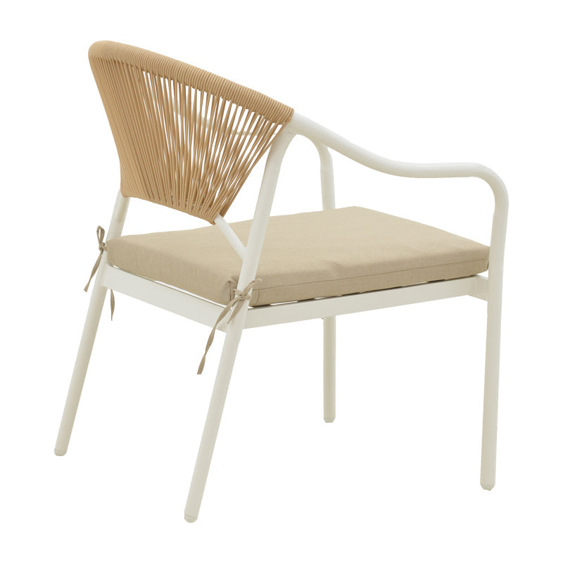 Lounge Bonanza set 4buc bej ratan-aluminiu, alb, 124x64x78 cm