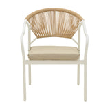 Lounge Bonanza set 4buc bej ratan-aluminiu, alb, 124x64x78 cm