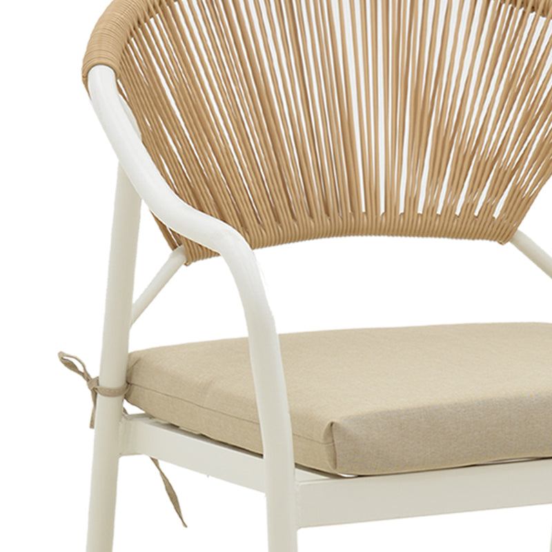 Lounge Bonanza set 4buc bej ratan-aluminiu, alb, 124x64x78 cm