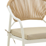 Lounge Bonanza set 4buc bej ratan-aluminiu, alb, 124x64x78 cm