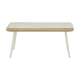 Lounge Bonanza set 4buc bej ratan-aluminiu, alb, 124x64x78 cm