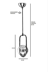 Lustra Ahu Chandelier, Alb, 18x18x70 cm