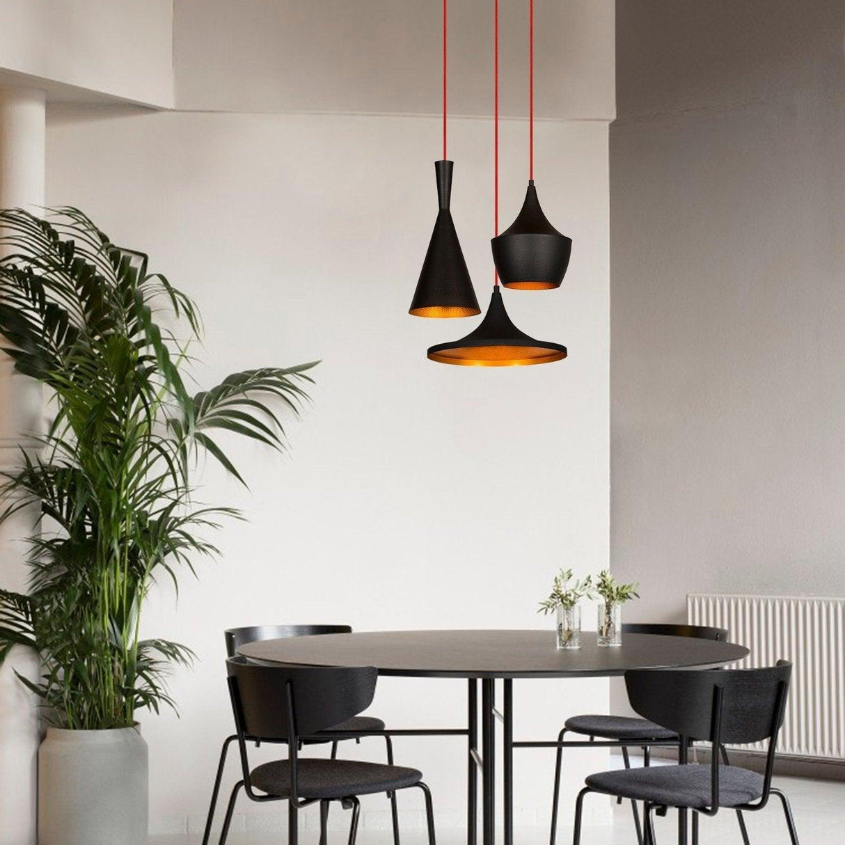 Lustra Amelie, Negru - Auriu, 51x51x130 cm