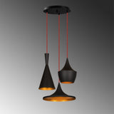 Lustra Amelie, Negru - Auriu, 51x51x130 cm