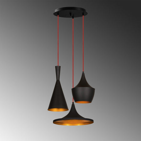 Lustra Amelie, Negru - Auriu, 51x51x130 cm