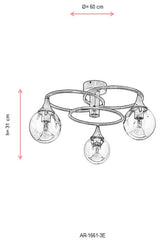 Lustra AR Chandelier, 60x60x31 cm - Auriu