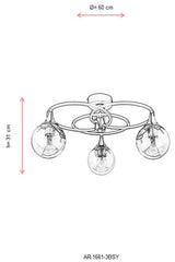 Lustra AR Chandelier, 60x60x31 cm - Bronz negru