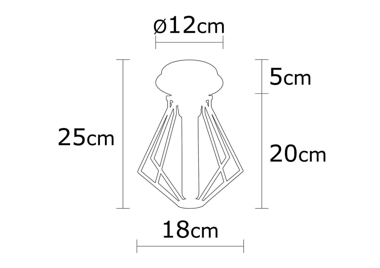 Lustra Bling, Negru, 18x18x25 cm