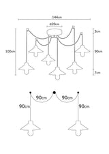 Lustra Bodrum Chandelier, Multicolor, 144x144x100 cm