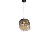Lustra Bowler din rachita, Natural, D31x69 cm