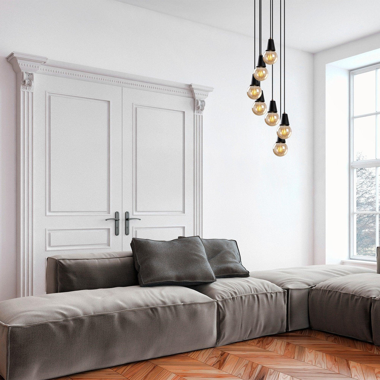 Lustra Candelabra, Negru, 50x50x104 cm