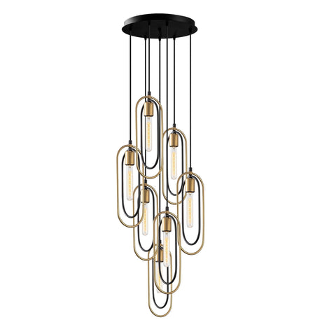 Lustra Cerco Chandelier, Negru, 40x40x132 cm