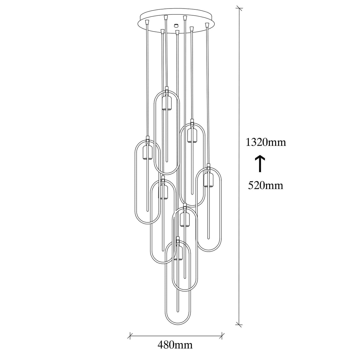 Lustra Cerco Chandelier, Negru