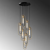 Lustra Cerco Chandelier, Negru, 40x40x132 cm