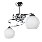 Lustra cu 2 lumini PWL-0966, alb-argintiu, D67x38 cm