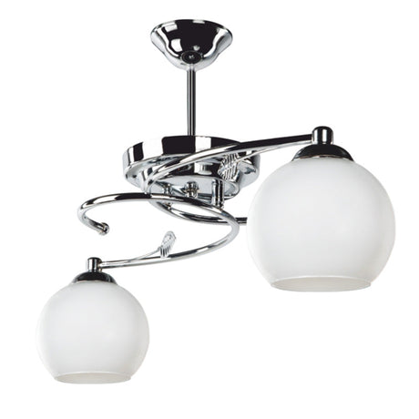 Lustra cu 2 lumini PWL-0966, alb-argintiu, D67x38 cm