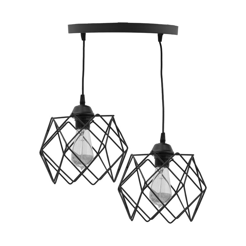 Lustra cu 2 lumini Zocie, Negru, 30x30x70 cm
