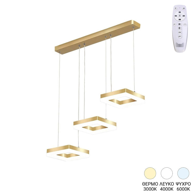 Lustra Benor, metal si LED, 70x20x15 cm - Lustra Benor, metal si LED, 70x20x15 cm - 342-000100