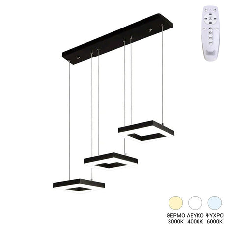 Lustra Benor, metal si LED, 70x20x15 cm