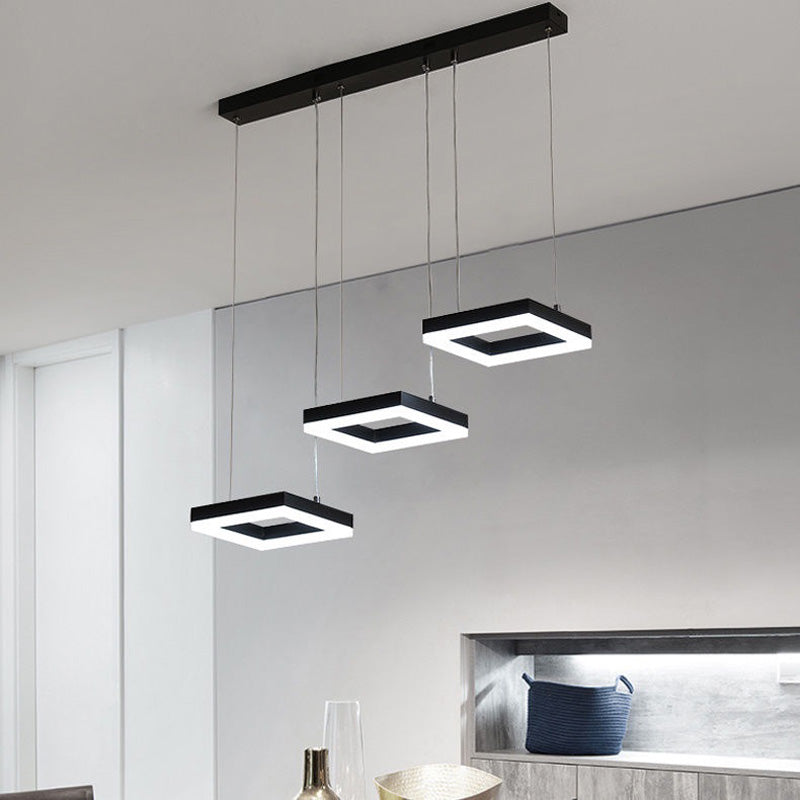 Lustra Benor, metal si LED, 70x20x15 cm - Negru