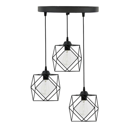Lustra cu 3 lumini Karin, negru, 30x30x90 cm